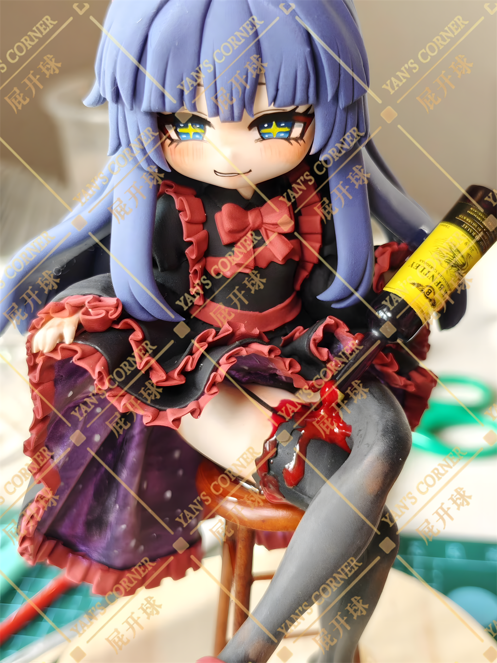 18cm Black Souls 2 Mabel Handmade Clay Model with Dust Cover