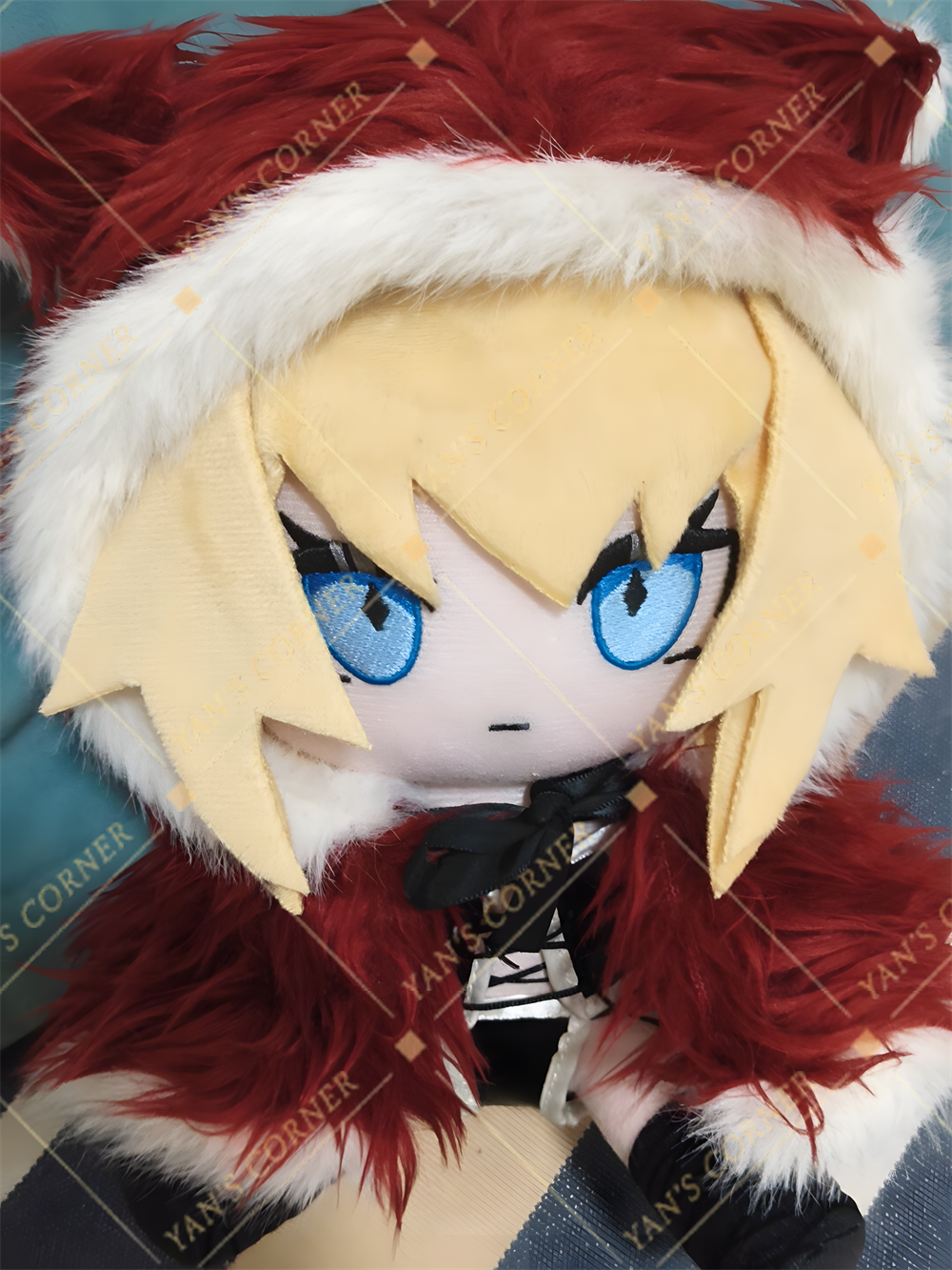 In Stock 20cm Blacksouls Red Hood Fumo Plush Doll.