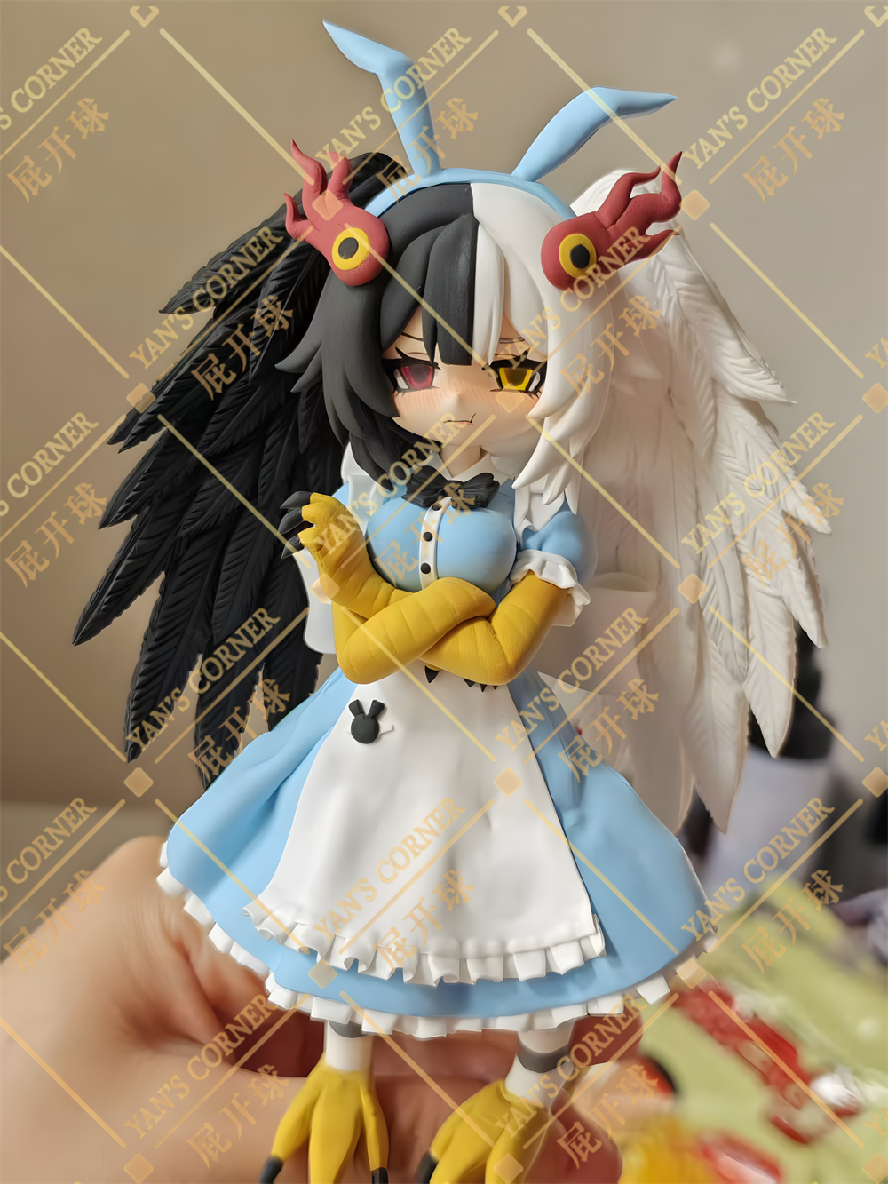 18cm Black Souls 2 Mad Bird Jubjub Handmade Clay Model with Dust Cover