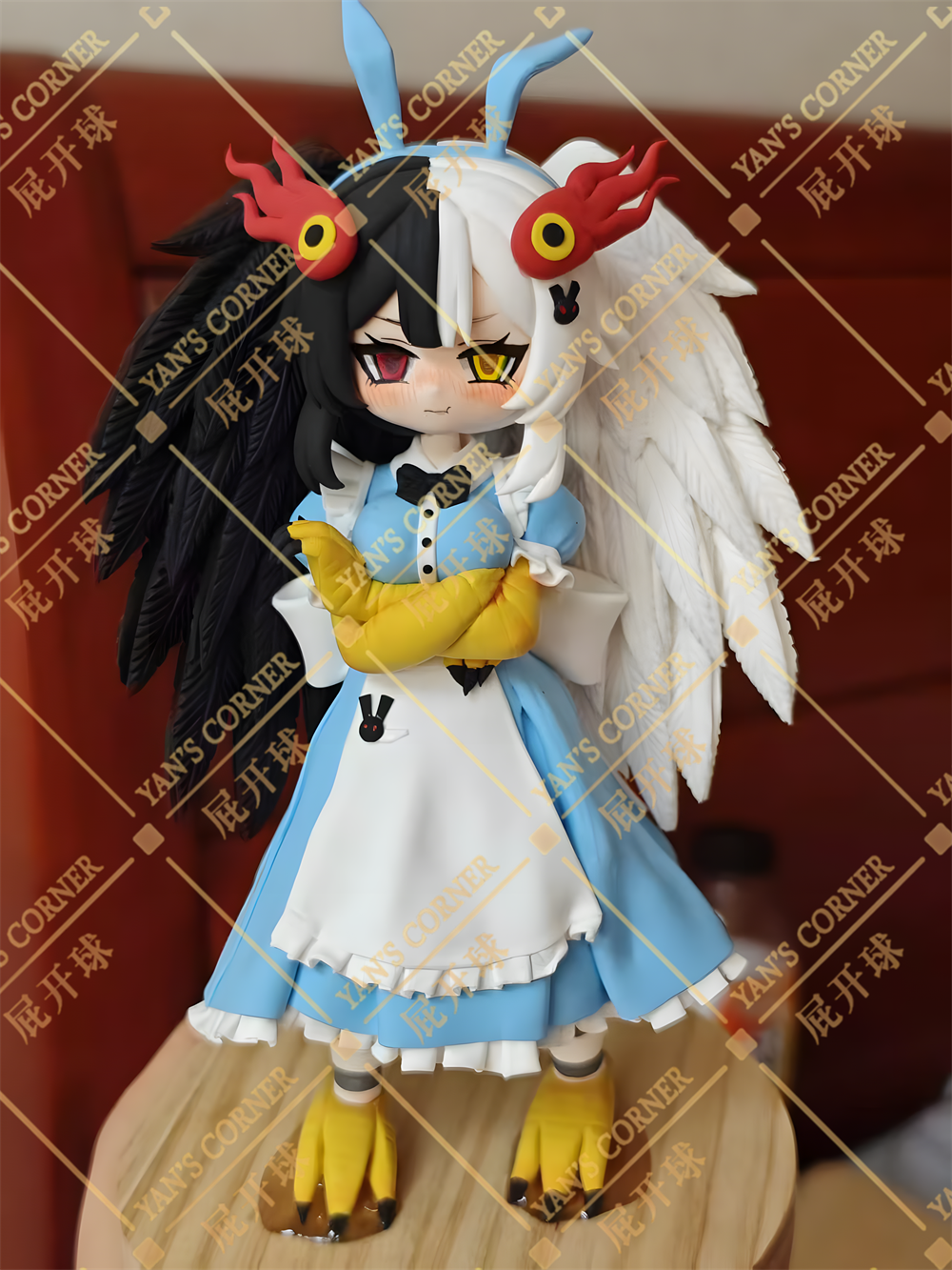 18cm Black Souls 2 Mad Bird Jubjub Handmade Clay Model with Dust Cover