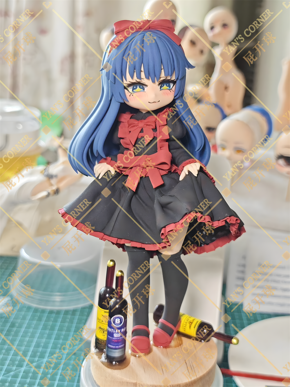18cm Black Souls 2 Mabel Handmade Clay Model with Dust Cover