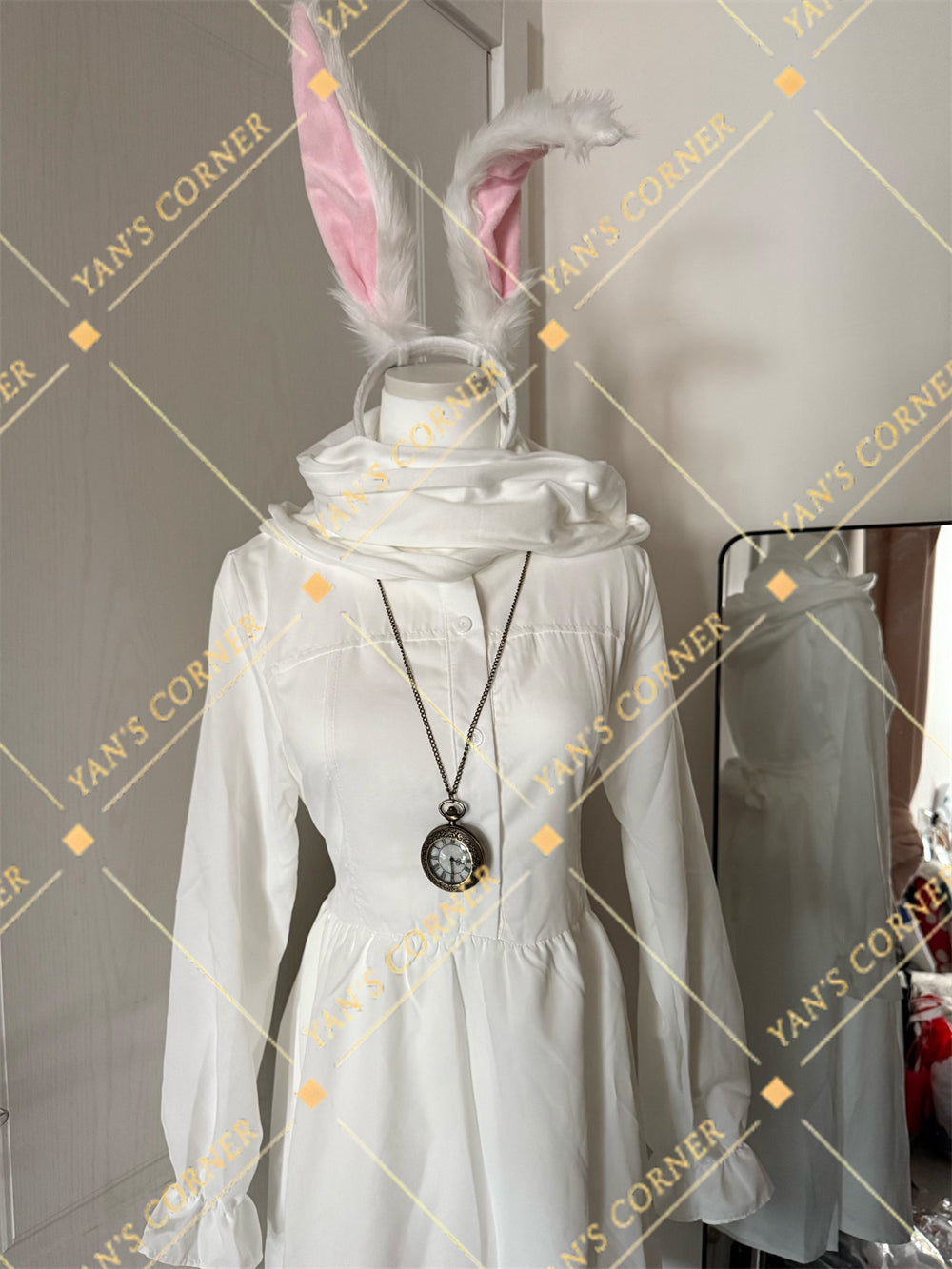 Custom Made Blacksouls2 White Rabbit Norden Cosplay Set Including Wig And Props