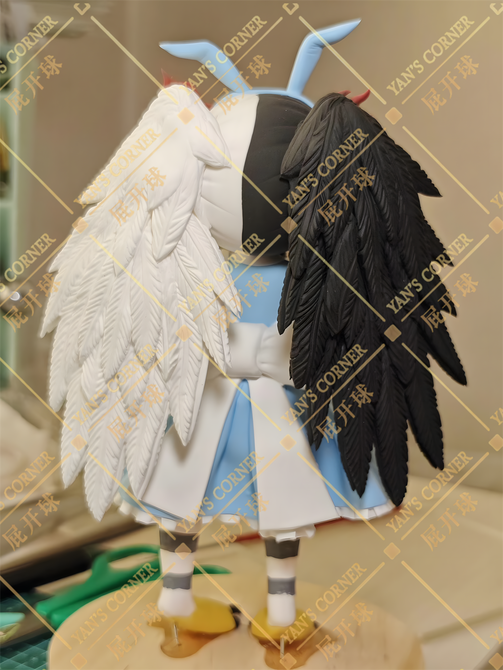18cm Black Souls 2 Mad Bird Jubjub Handmade Clay Model with Dust Cover