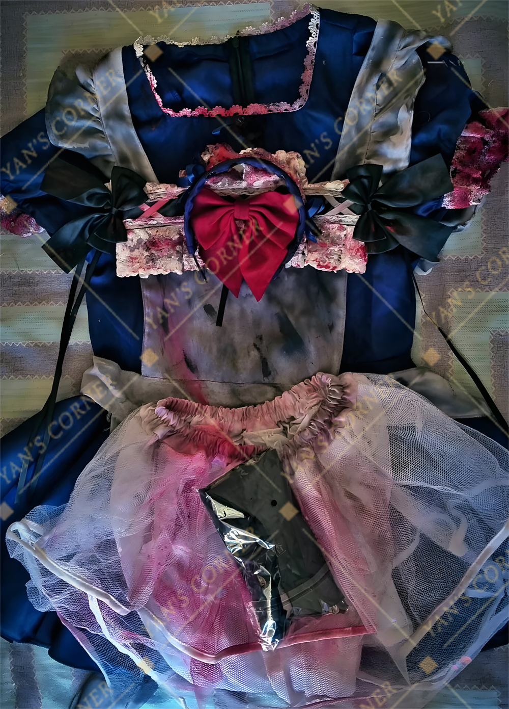 Custom Made Blacksouls2 Maid Victoria Crimson Theme Cosplay Full Set Of Clothing