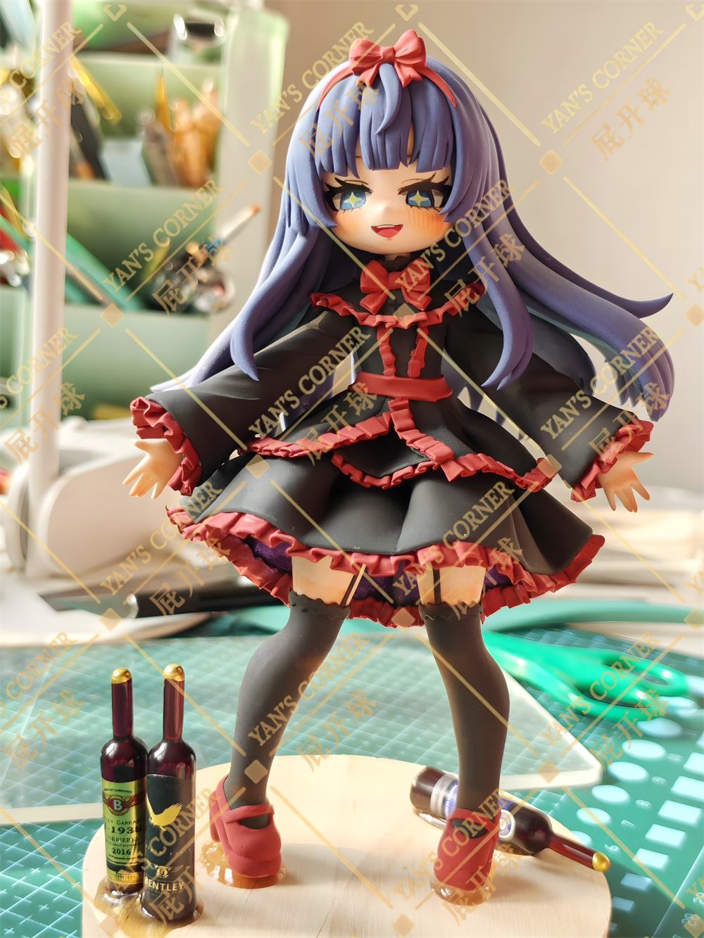 18cm Black Souls 2 Mabel Handmade Clay Model with Dust Cover
