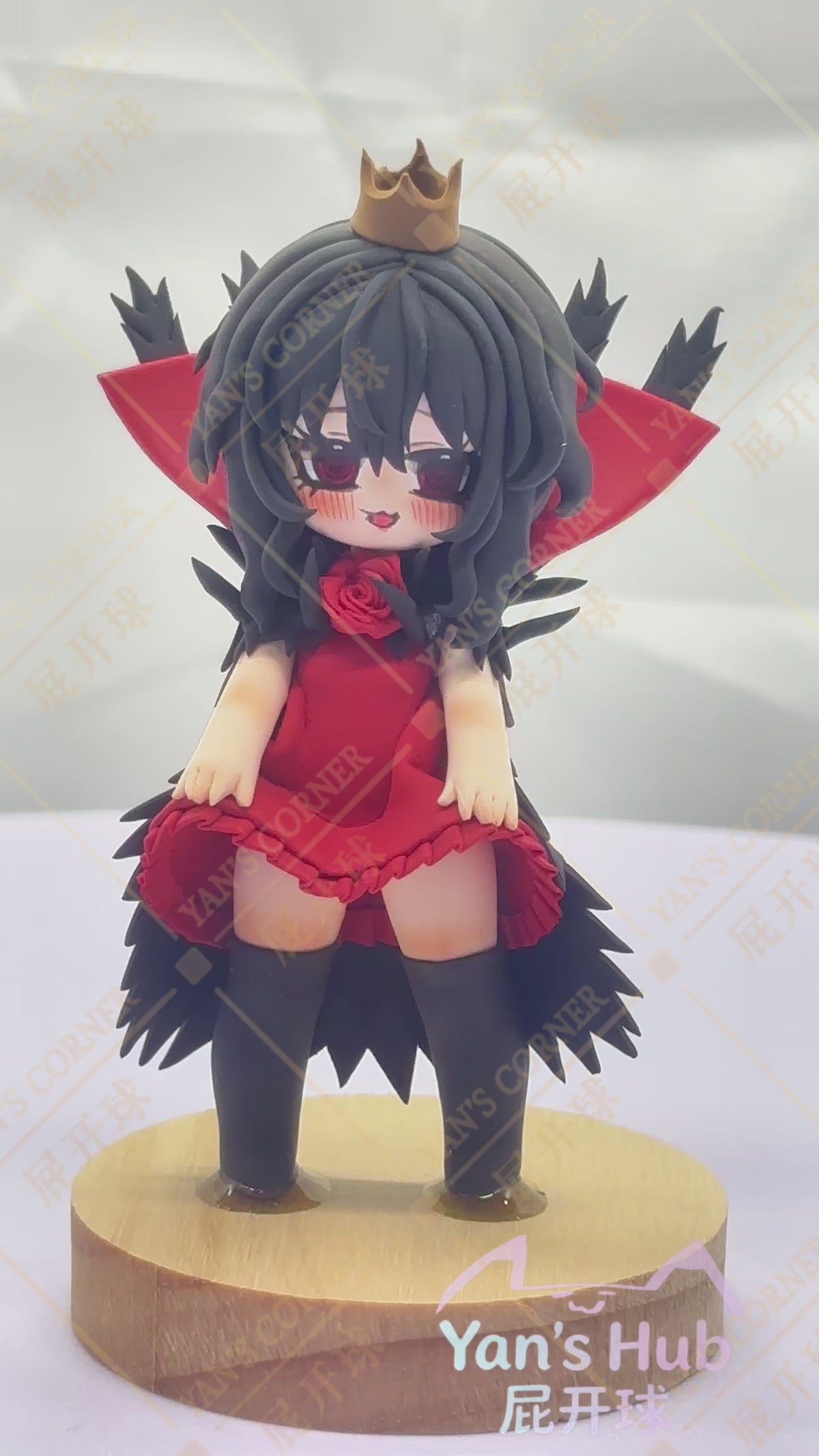 10cm Black Souls 2 Lorina Handmade Clay Model with Dust Cover