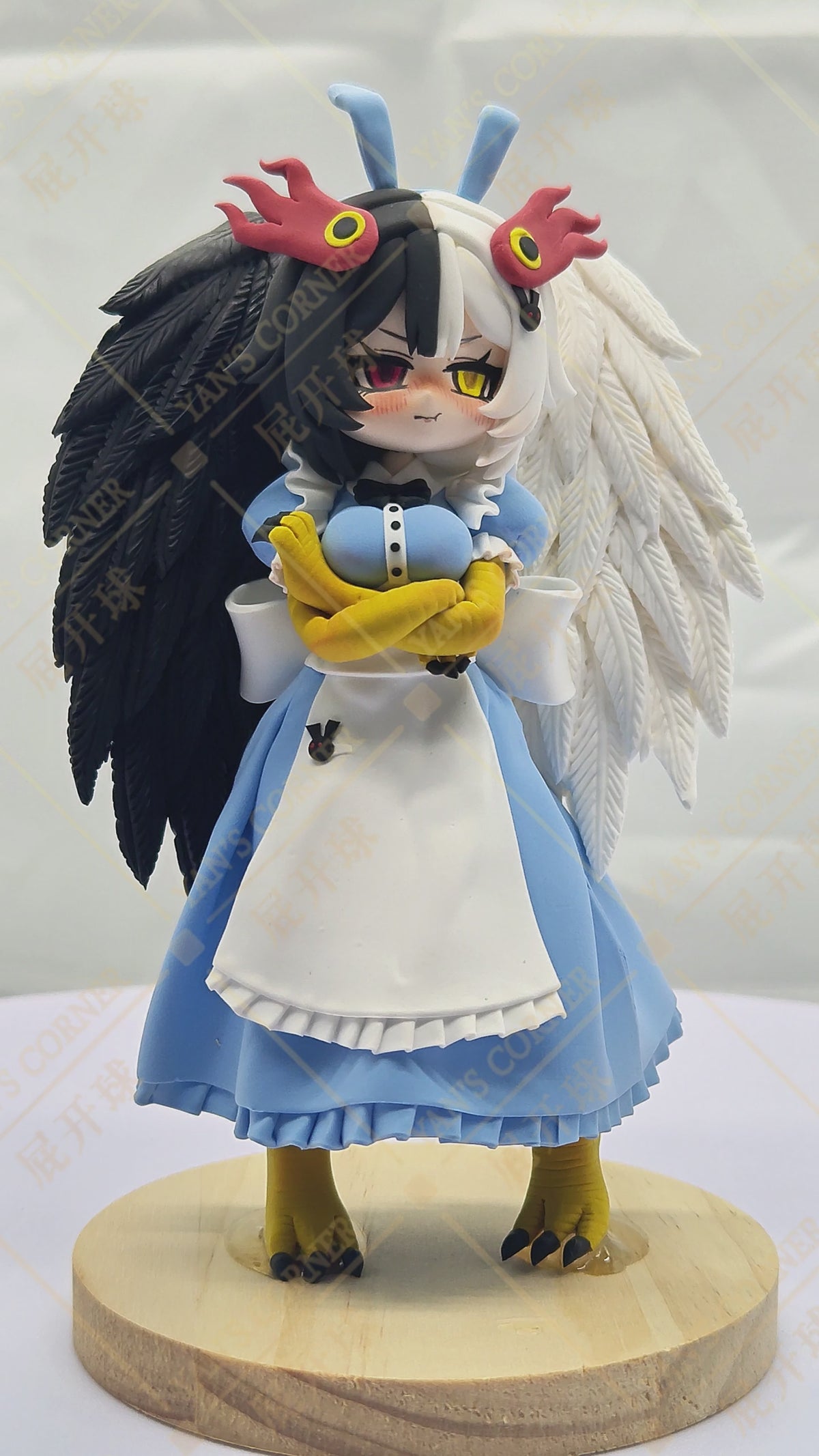 18cm Black Souls 2 Mad Bird Jubjub Handmade Clay Model with Dust Cover